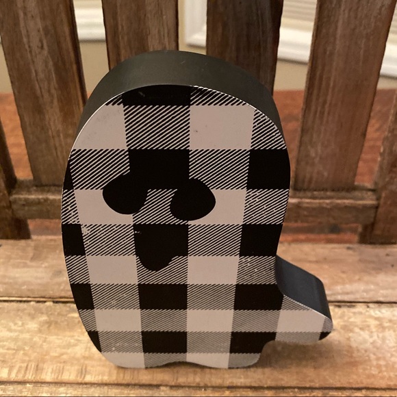 Halloween Ghost Wood Signs Set, White Ghost Shaped Sign, Black & White Ghost - Picture 16 of 16